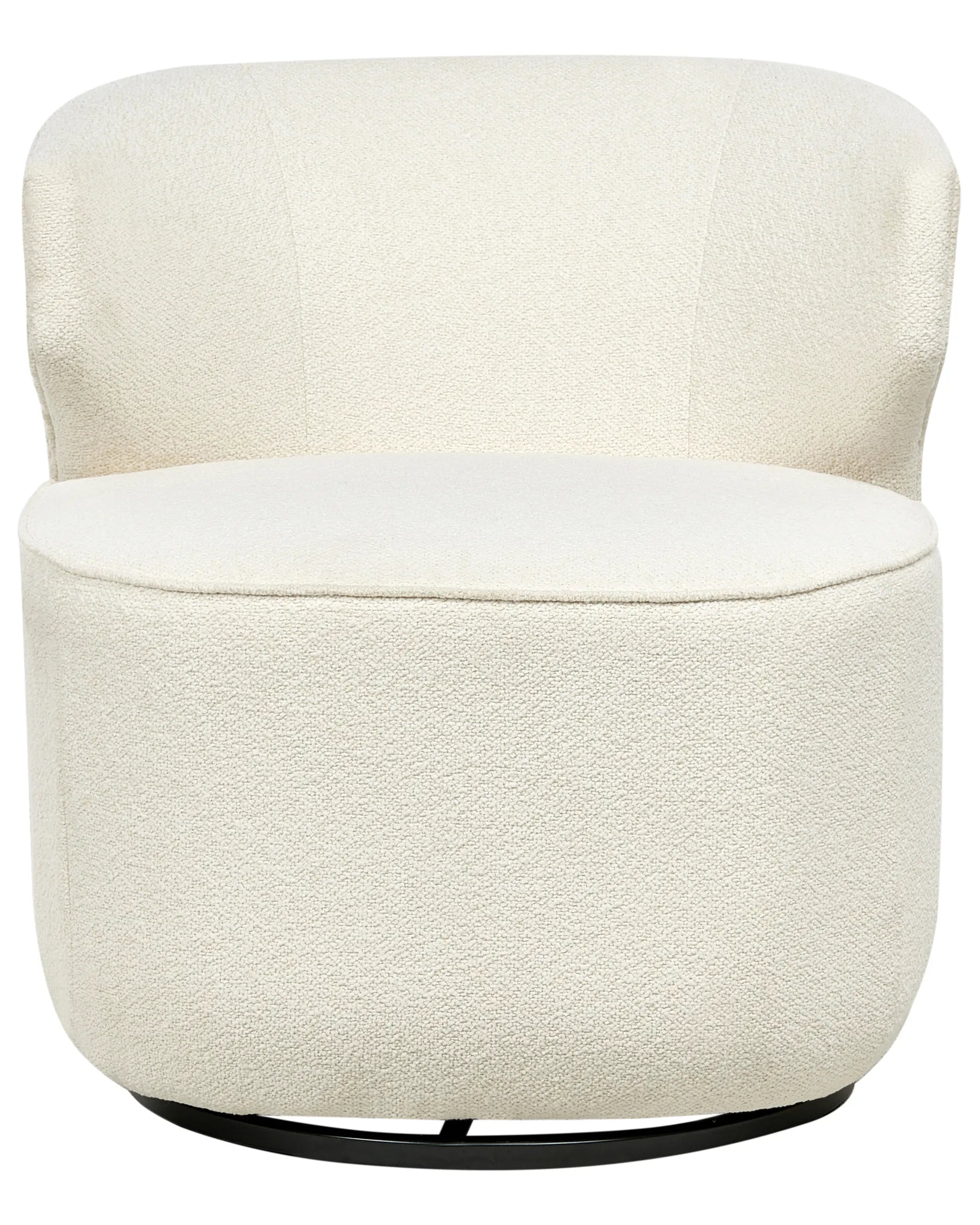 Swivel Armchair MOLLEBY Boucle Off-White