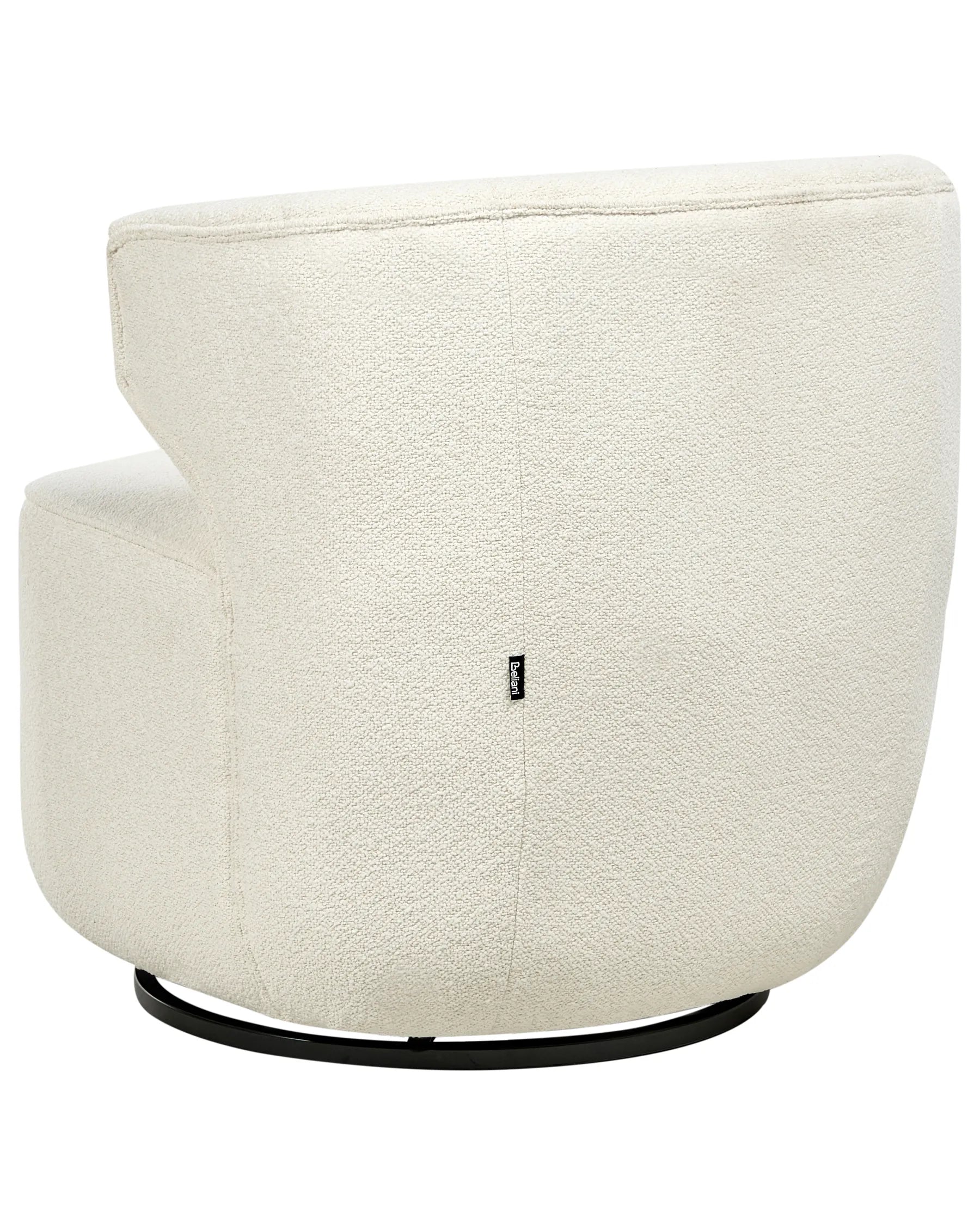 Swivel Armchair MOLLEBY Boucle Off-White