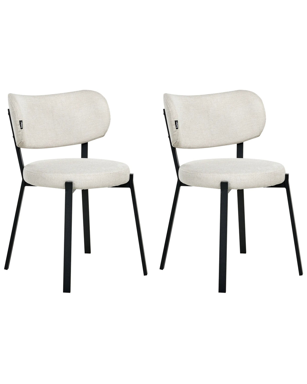 Set of 2 Dining Chairs BRONTE Fabric Light Beige