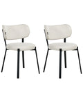 Set of 2 Dining Chairs BRONTE Fabric Light Beige