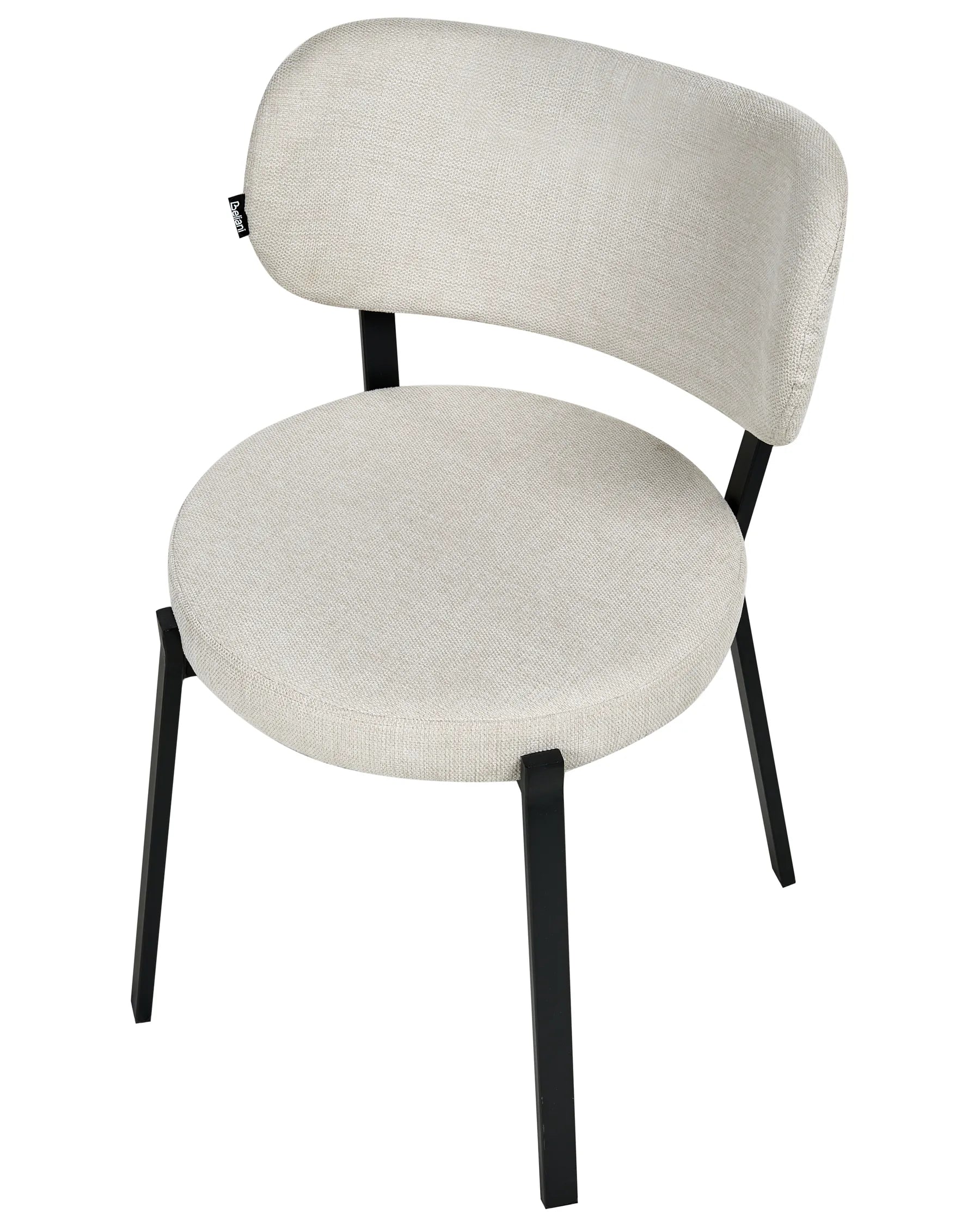 Set of 2 Dining Chairs BRONTE Fabric Light Beige