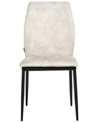 Set of 4 Dining Chairs ROCHEPORT Fabric Light Beige