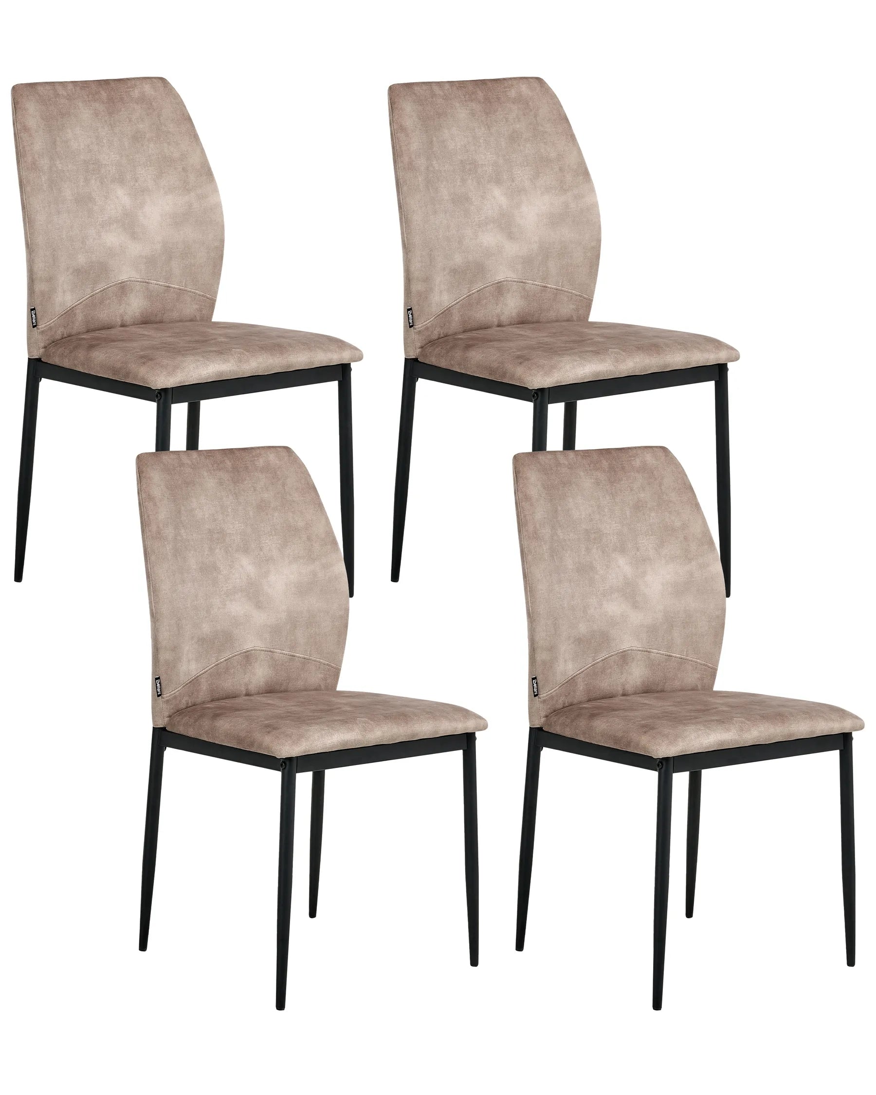 Set of 4 Dining Chairs ROCHEPORT Fabric Taupe