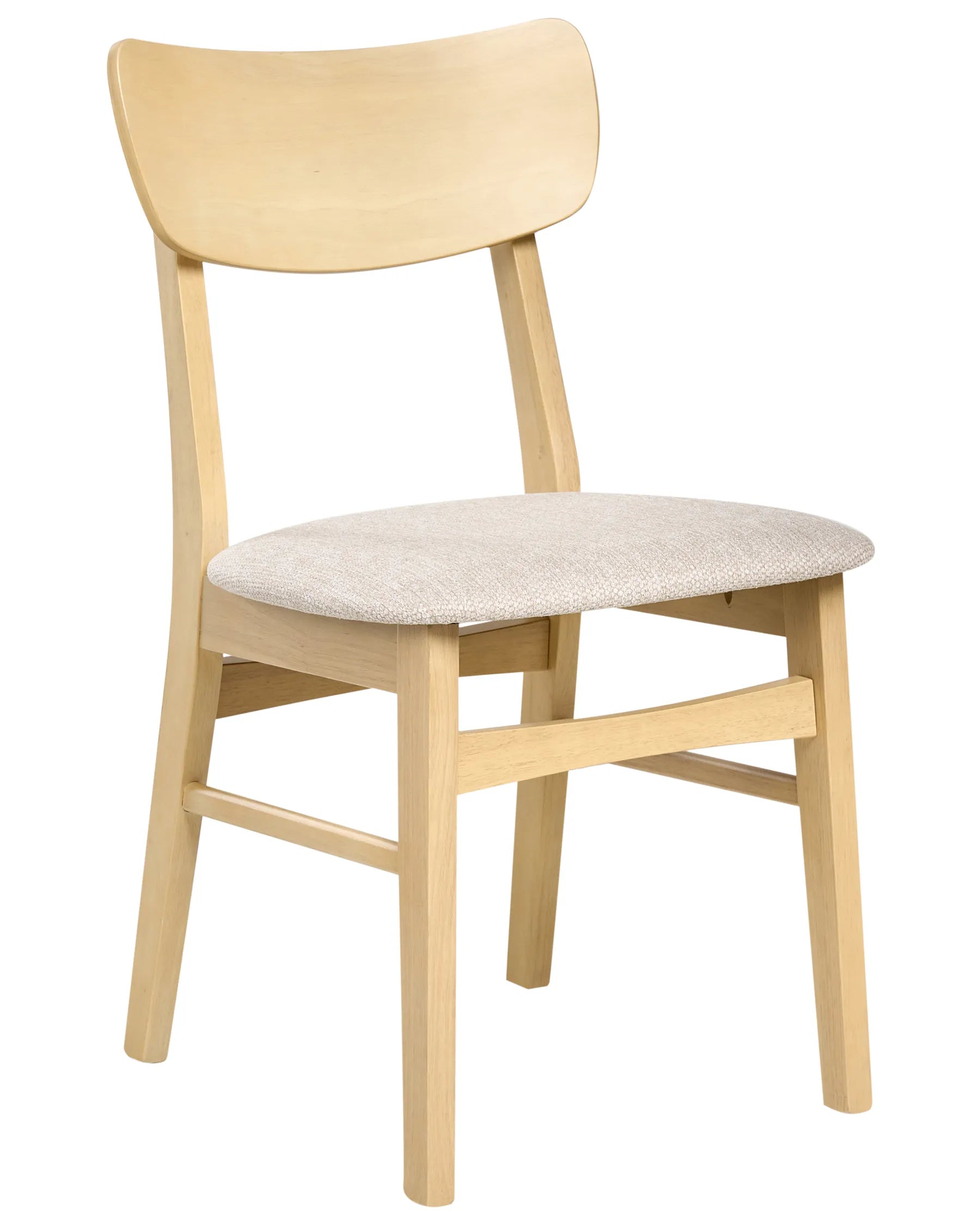 Set of 2 Dining Chairs ANOKA Wood Light Brown/ Beige