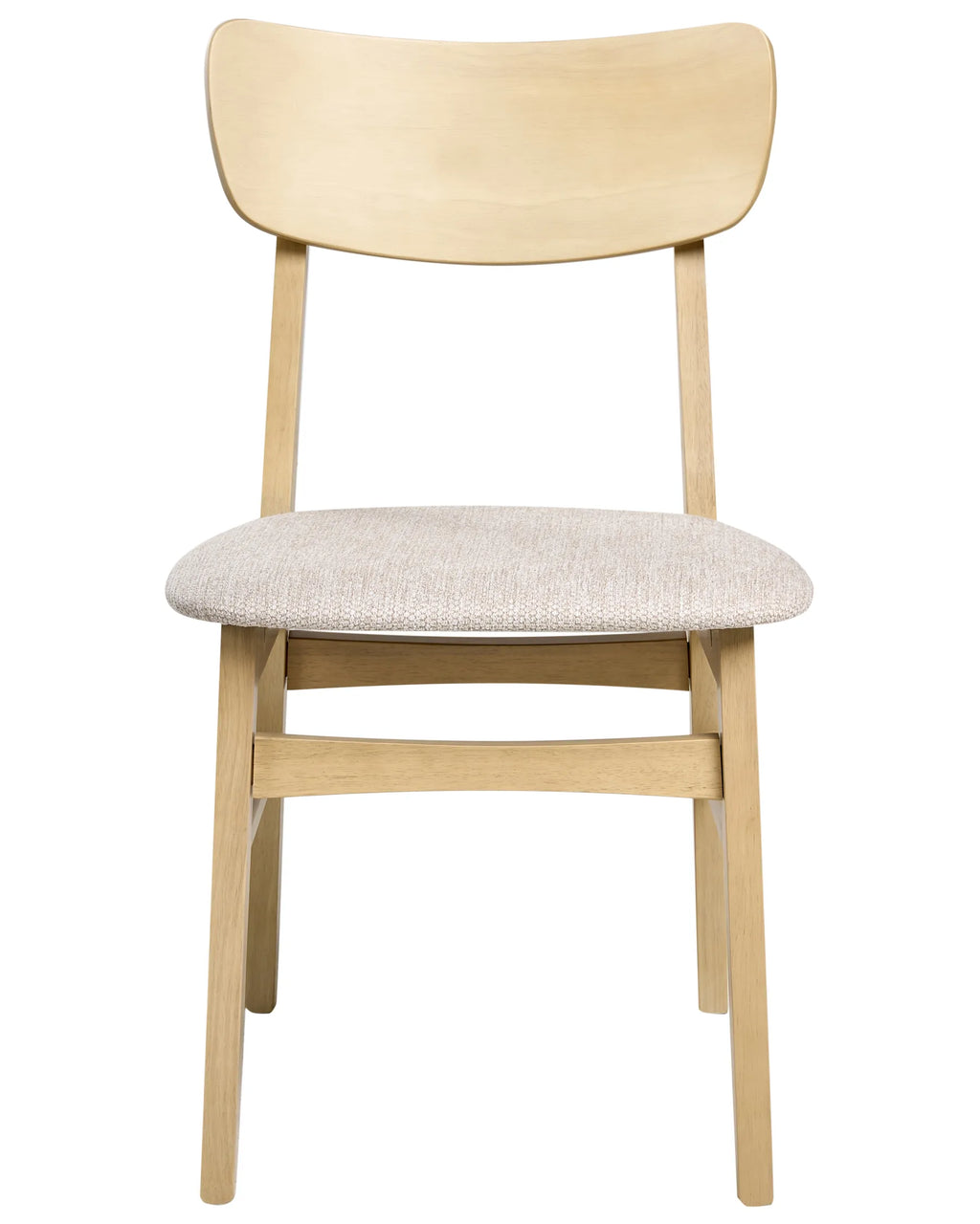 Set of 2 Dining Chairs ANOKA Wood Light Brown/ Beige