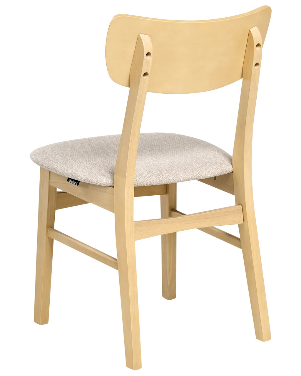 Set of 2 Dining Chairs ANOKA Wood Light Brown/ Beige