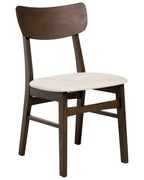 Set of 2 Dining Chairs ANOKA Wood Dark Brown/ Beige