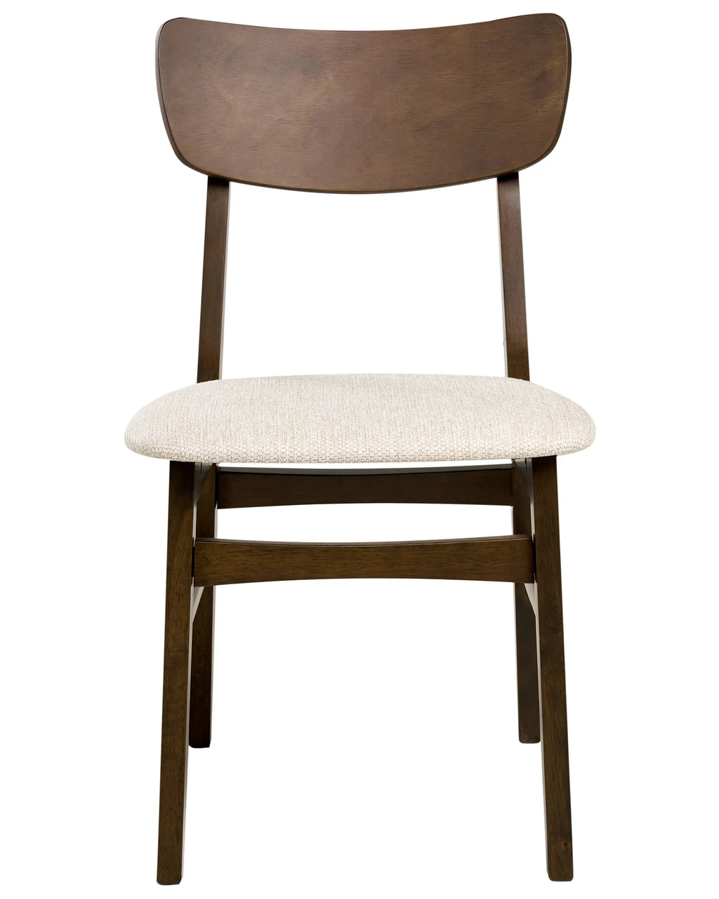 Set of 2 Dining Chairs ANOKA Wood Dark Brown/ Beige