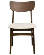 Set of 2 Dining Chairs ANOKA Wood Dark Brown/ Beige