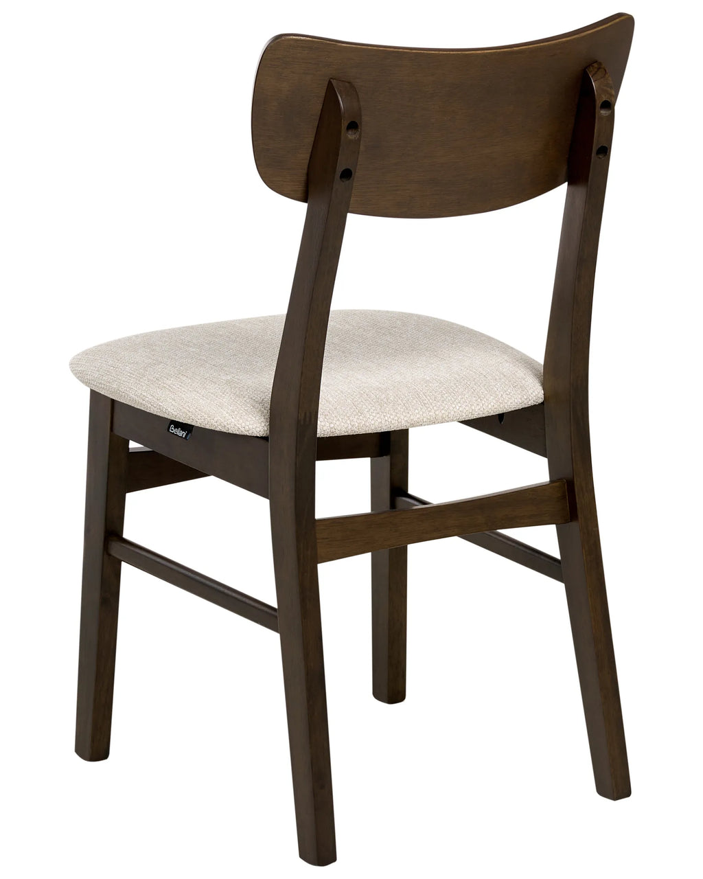 Set of 2 Dining Chairs ANOKA Wood Dark Brown/ Beige