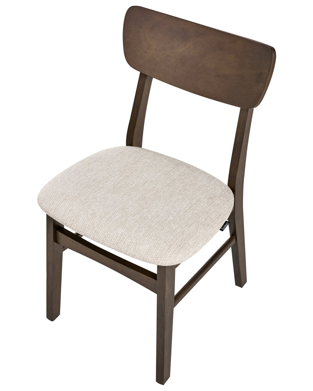 Set of 2 Dining Chairs ANOKA Wood Dark Brown/ Beige