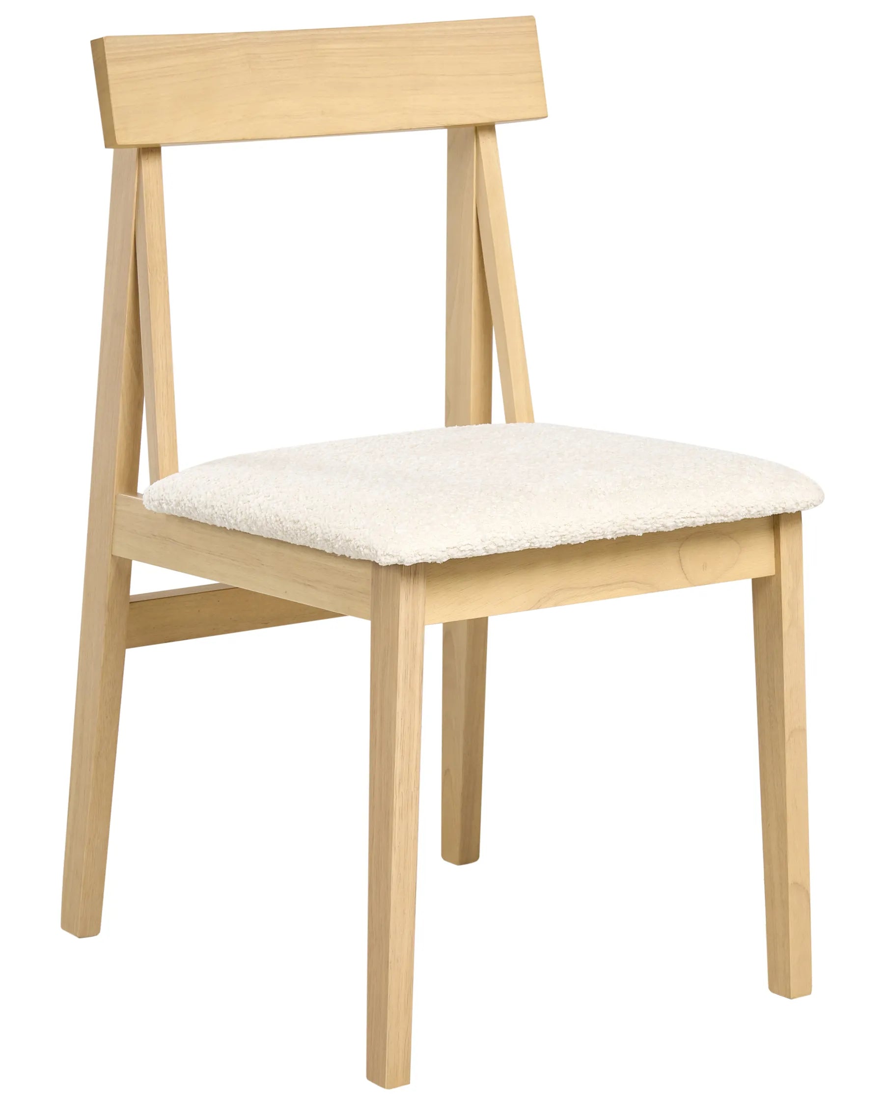 Set of 2 Dining Chairs ISLE Wood Light Brown/ Beige