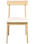 Set of 2 Dining Chairs ISLE Wood Light Brown/ Beige