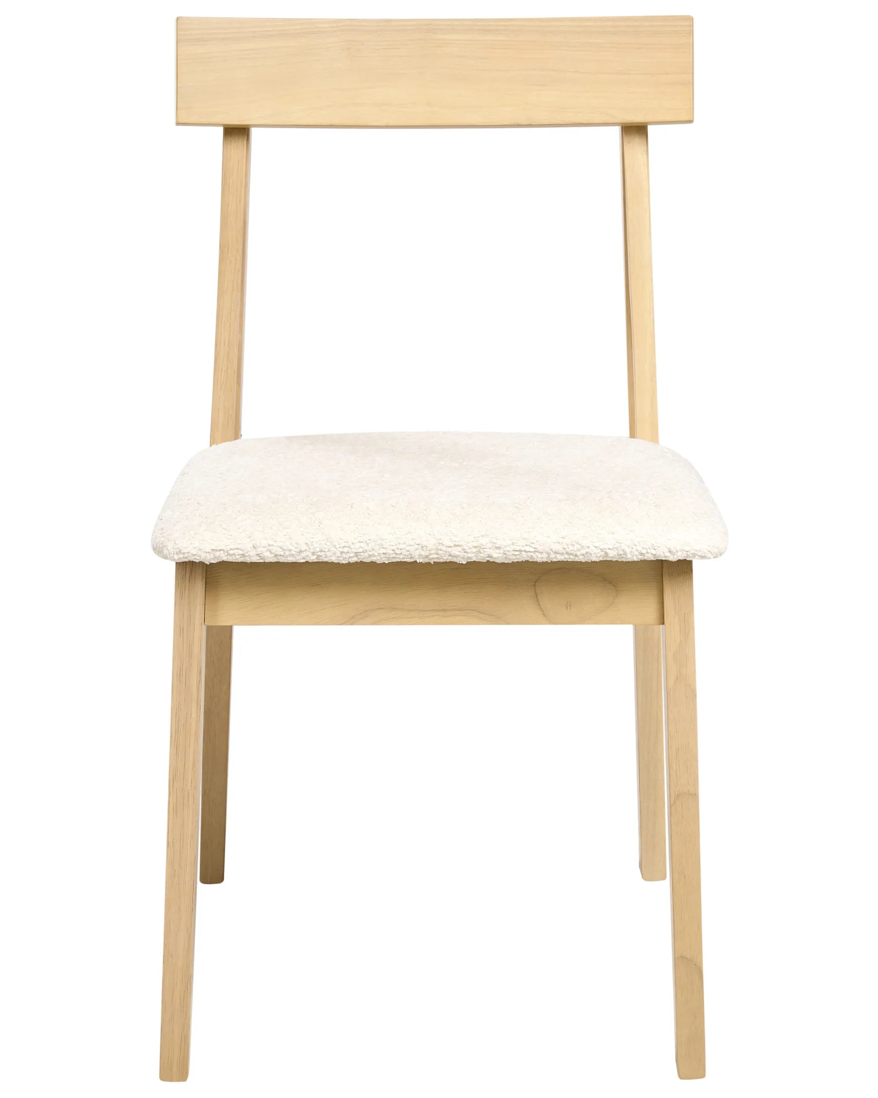 Set of 2 Dining Chairs ISLE Wood Light Brown/ Beige