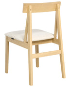 Set of 2 Dining Chairs ISLE Wood Light Brown/ Beige