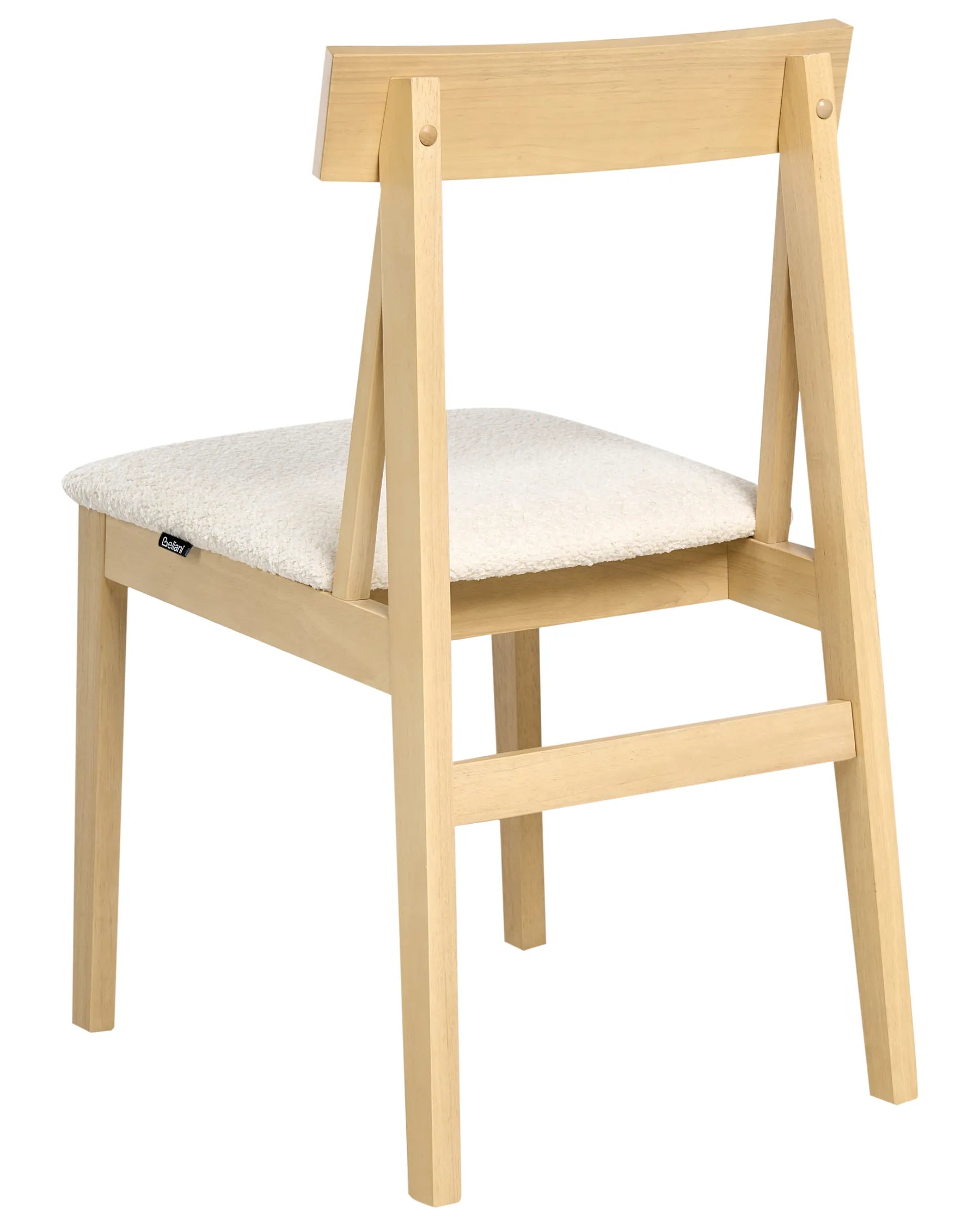 Set of 2 Dining Chairs ISLE Wood Light Brown/ Beige