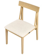 Set of 2 Dining Chairs ISLE Wood Light Brown/ Beige