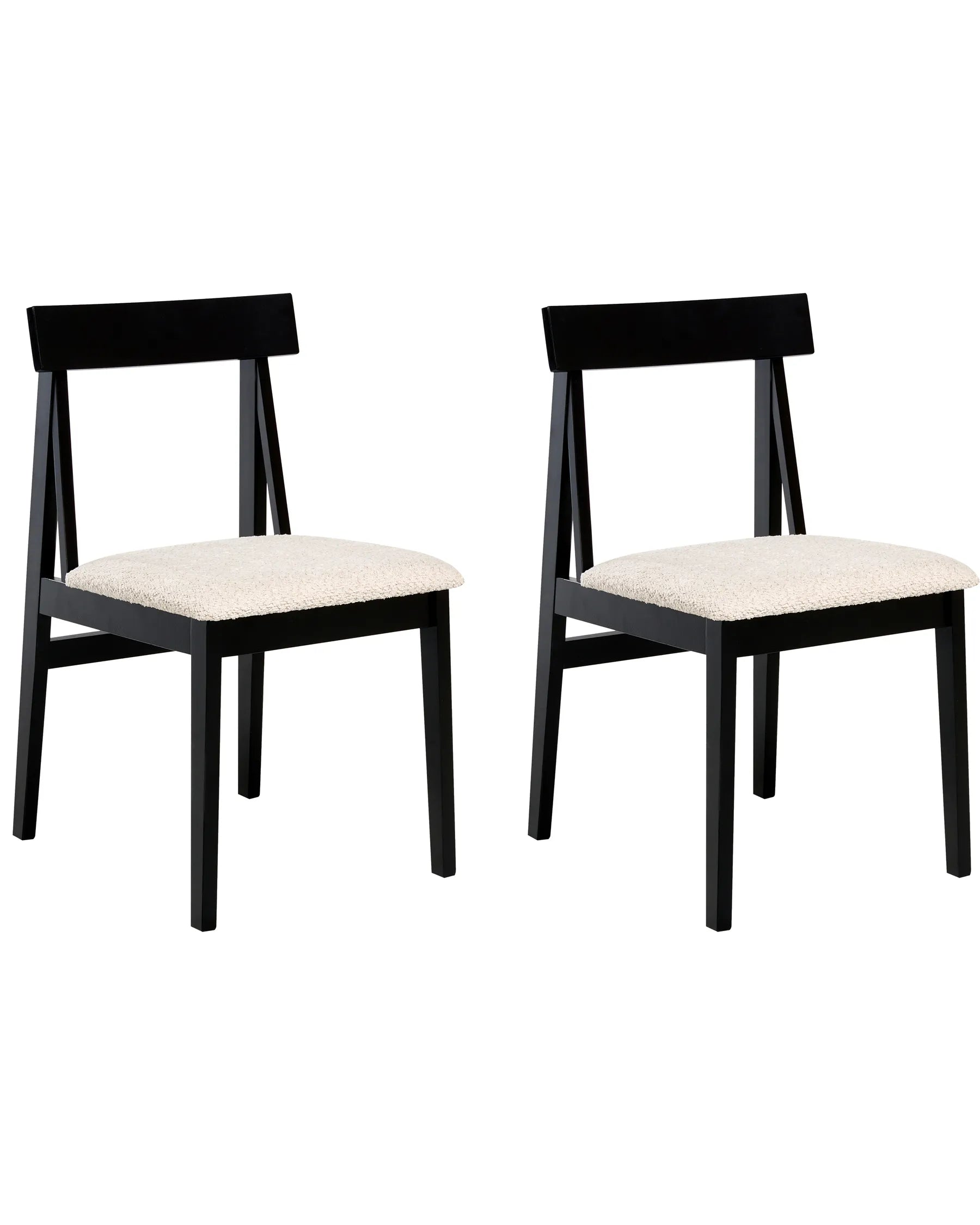 Set of 2 Dining Chairs ISLE Wood Black/ Beige