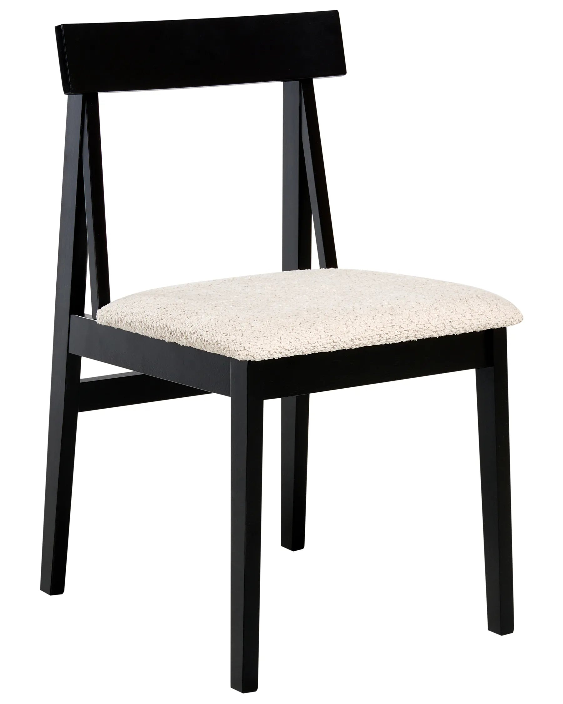 Set of 2 Dining Chairs ISLE Wood Black/ Beige