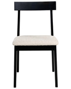 Set of 2 Dining Chairs ISLE Wood Black/ Beige