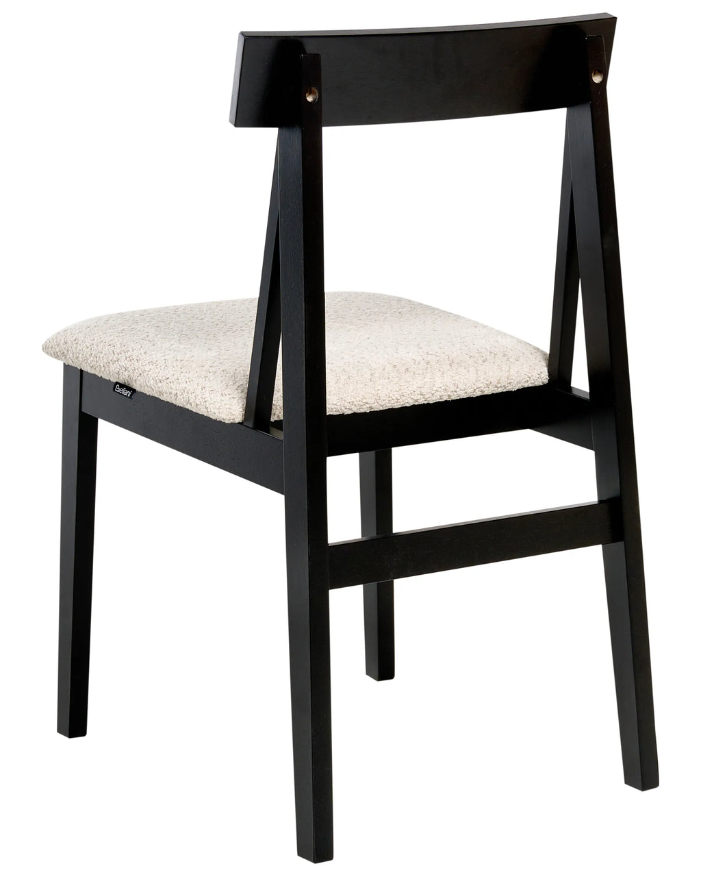 Set of 2 Dining Chairs ISLE Wood Black/ Beige