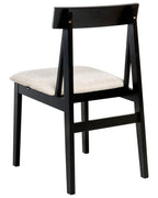 Set of 2 Dining Chairs ISLE Wood Black/ Beige