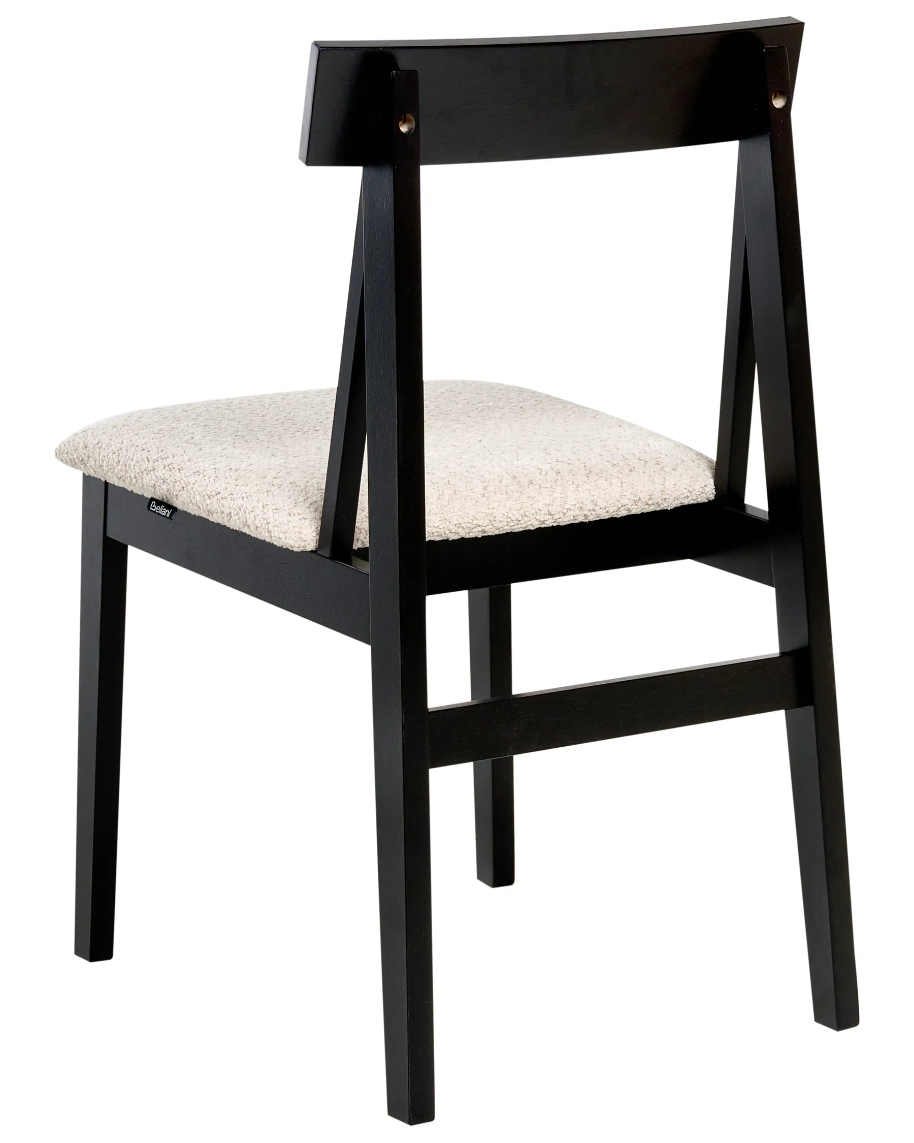 Set of 2 Dining Chairs ISLE Wood Black/ Beige