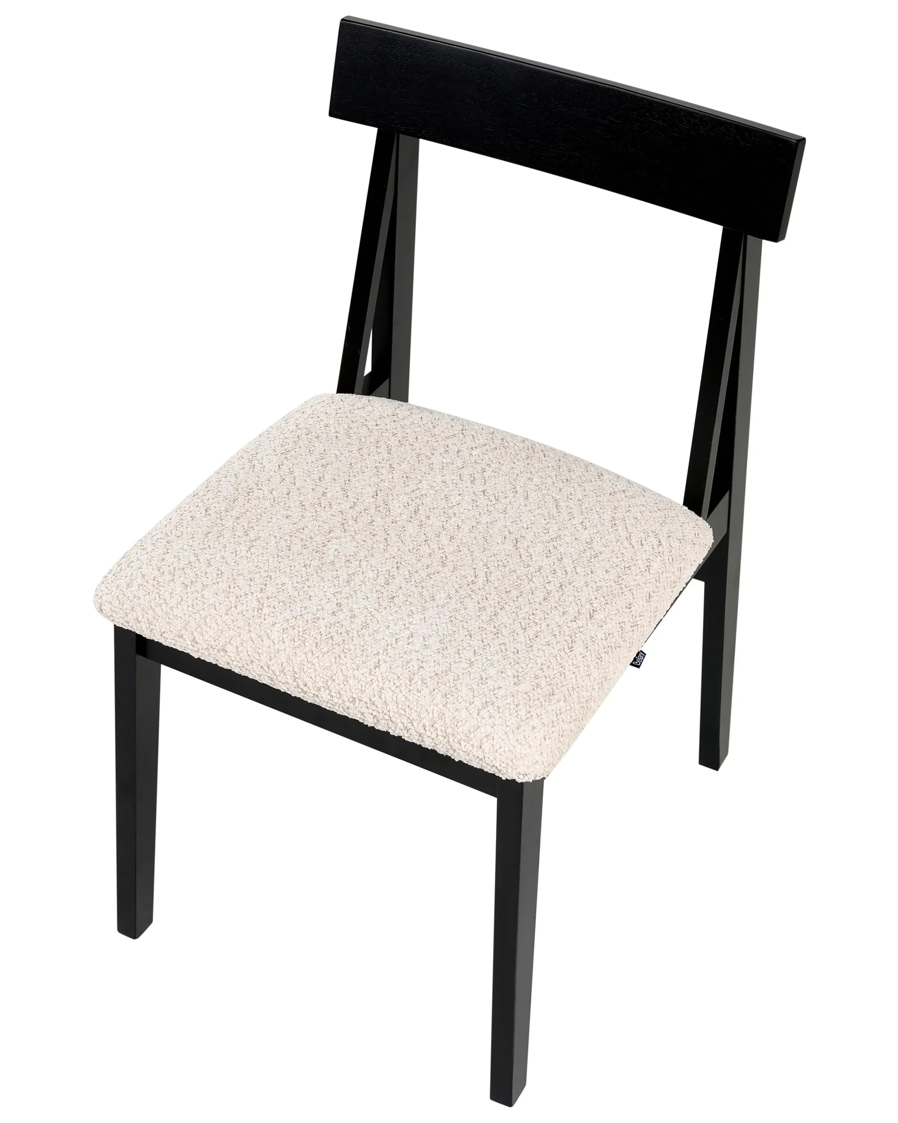 Set of 2 Dining Chairs ISLE Wood Black/ Beige