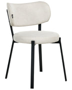 Set of 2 Dining Chairs BRONTE Fabric Light Beige