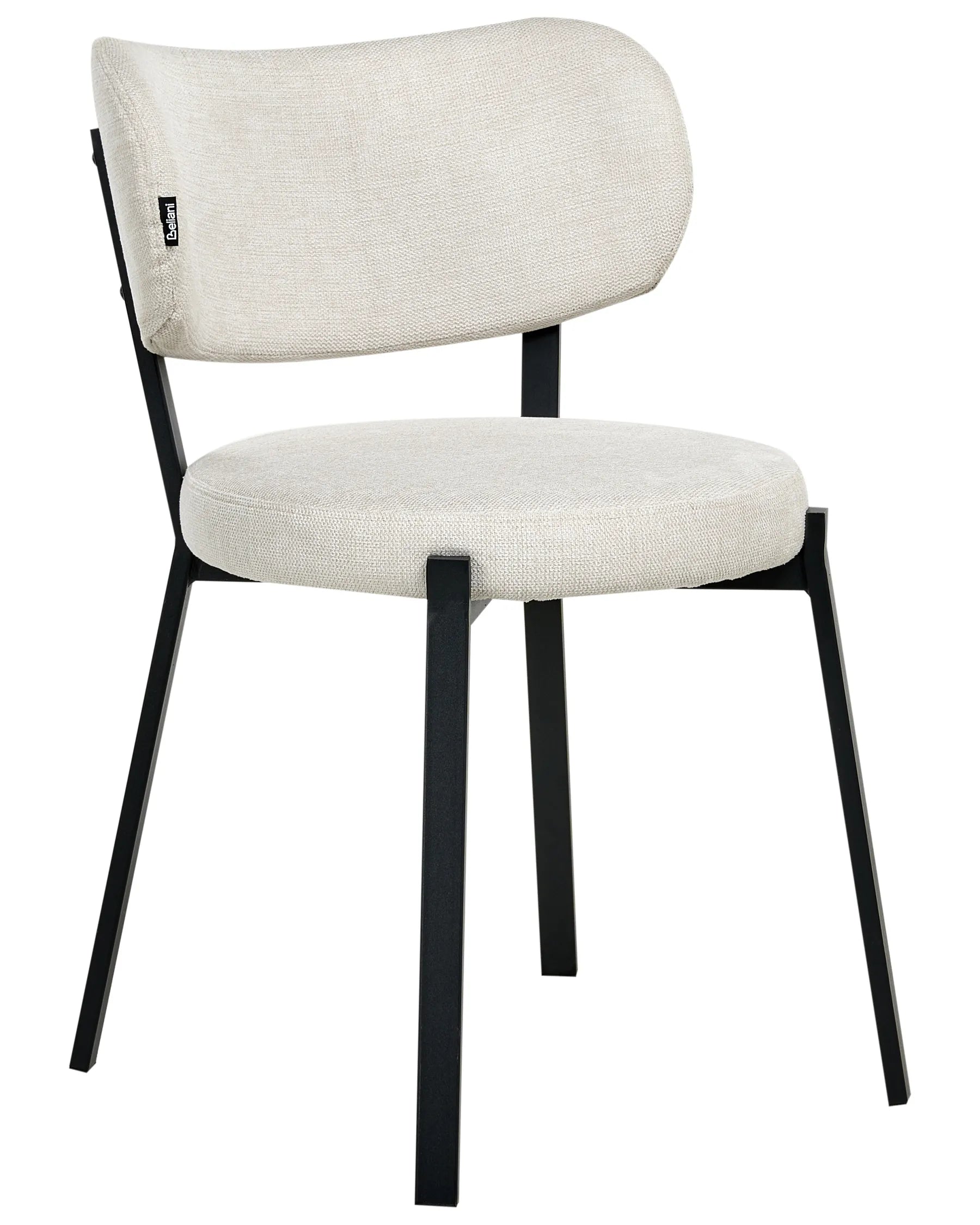 Set of 2 Dining Chairs BRONTE Fabric Light Beige