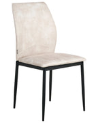 Set of 4 Dining Chairs ROCHEPORT Fabric Light Beige