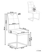 Set of 4 Dining Chairs CISCO Fabric Light Beige
