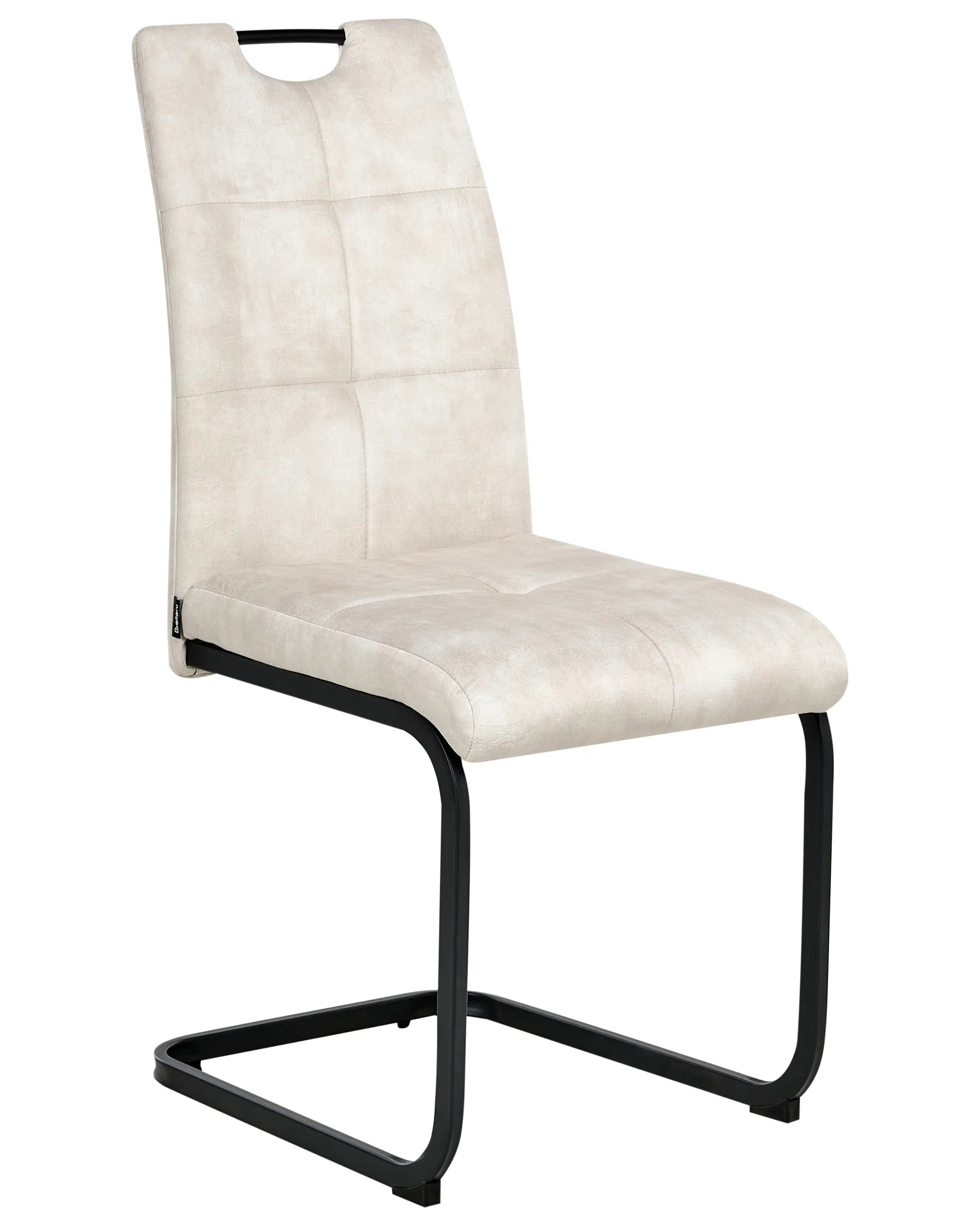 Set of 4 Dining Chairs CISCO Fabric Light Beige