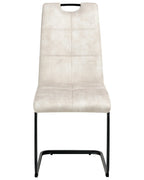 Set of 4 Dining Chairs CISCO Fabric Light Beige