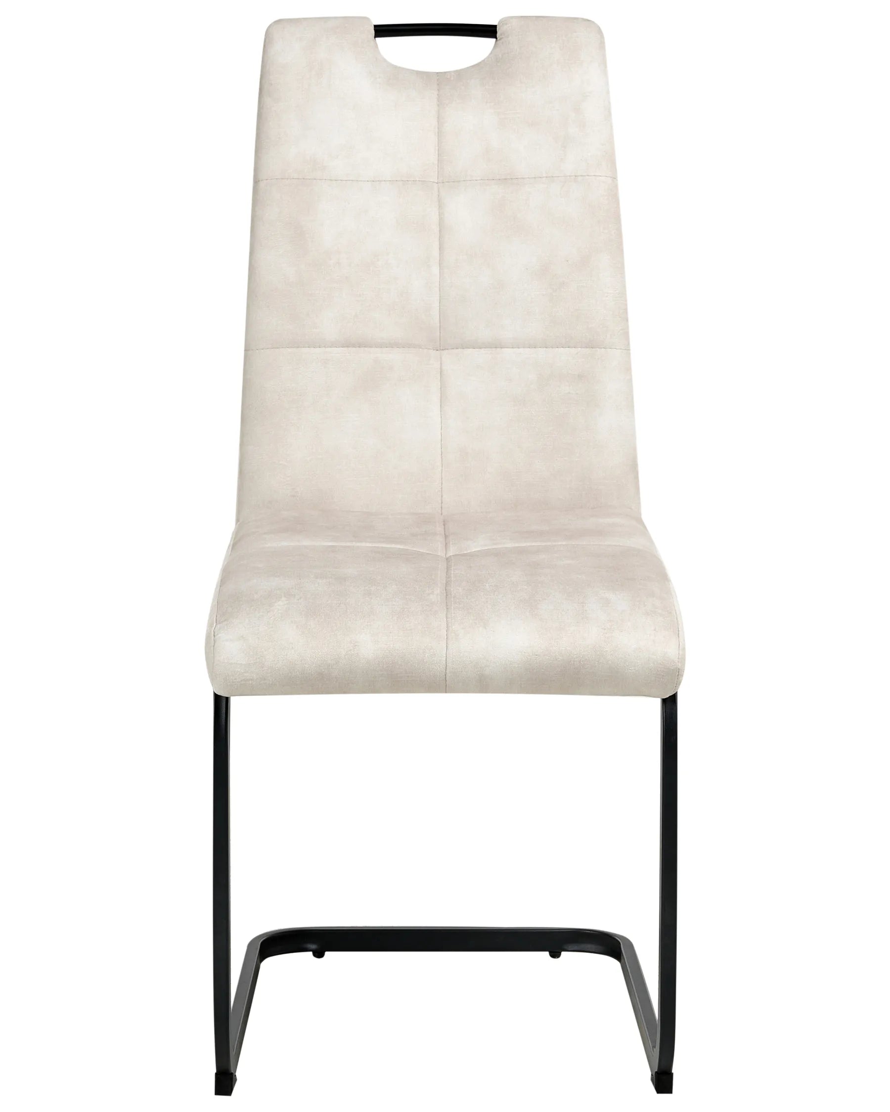Set of 4 Dining Chairs CISCO Fabric Light Beige