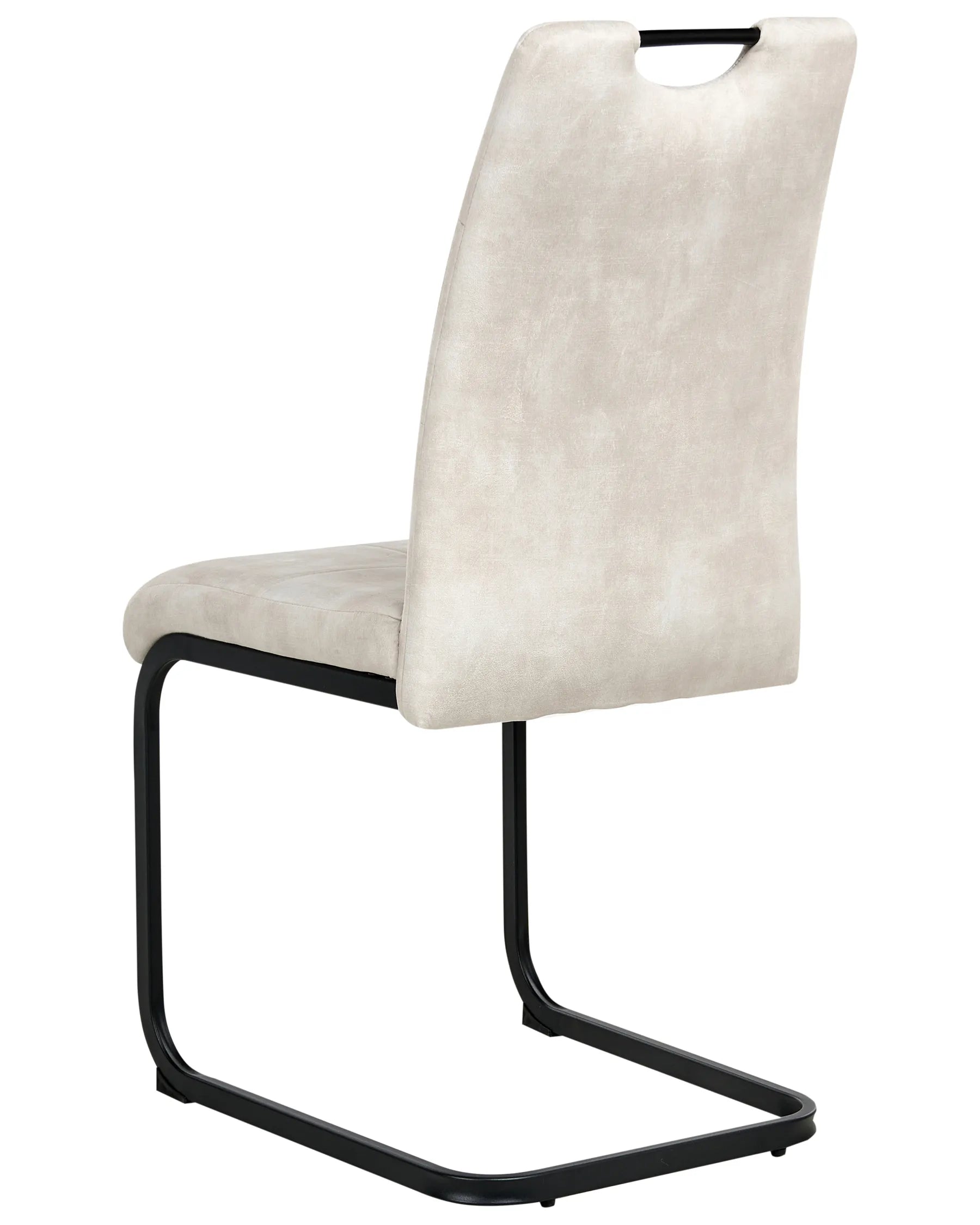 Set of 4 Dining Chairs CISCO Fabric Light Beige