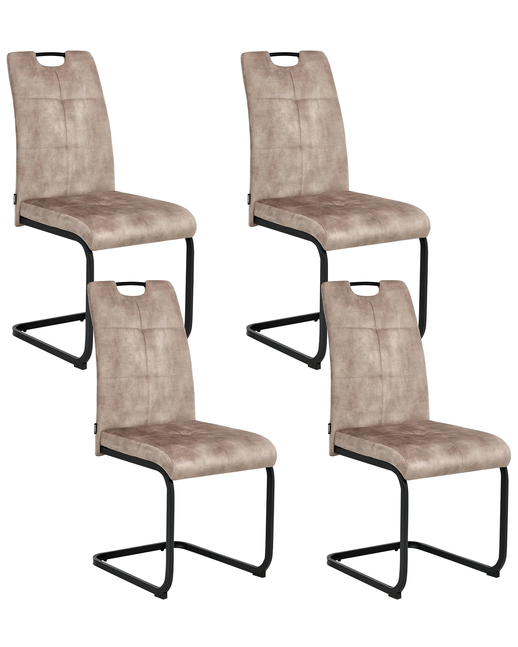Set of 4 Dining Chairs CISCO Fabric Taupe