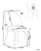 Set of 2 Dining Chairs ELOY Corduroy Off-White