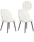 Set of 2 Dining Chairs ELOY Corduroy Off-White