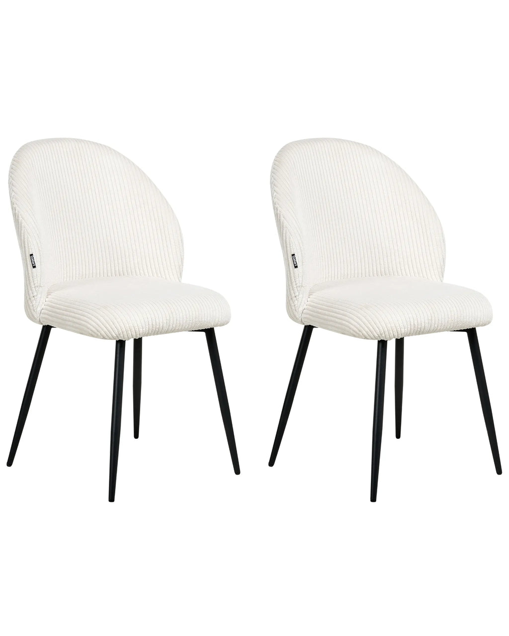 Set of 2 Dining Chairs ELOY Corduroy Off-White