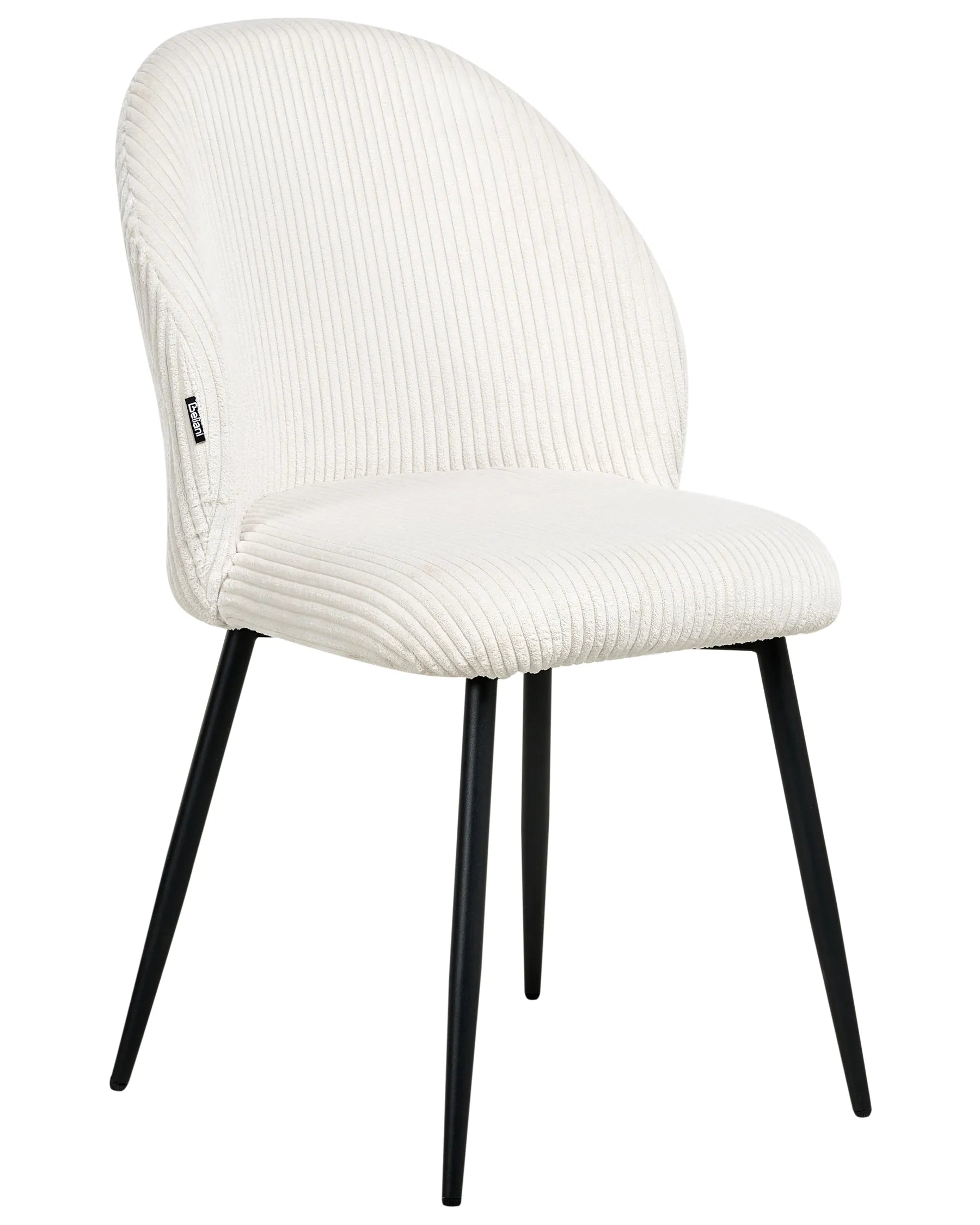 Set of 2 Dining Chairs ELOY Corduroy Off-White