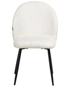 Set of 2 Dining Chairs ELOY Corduroy Off-White