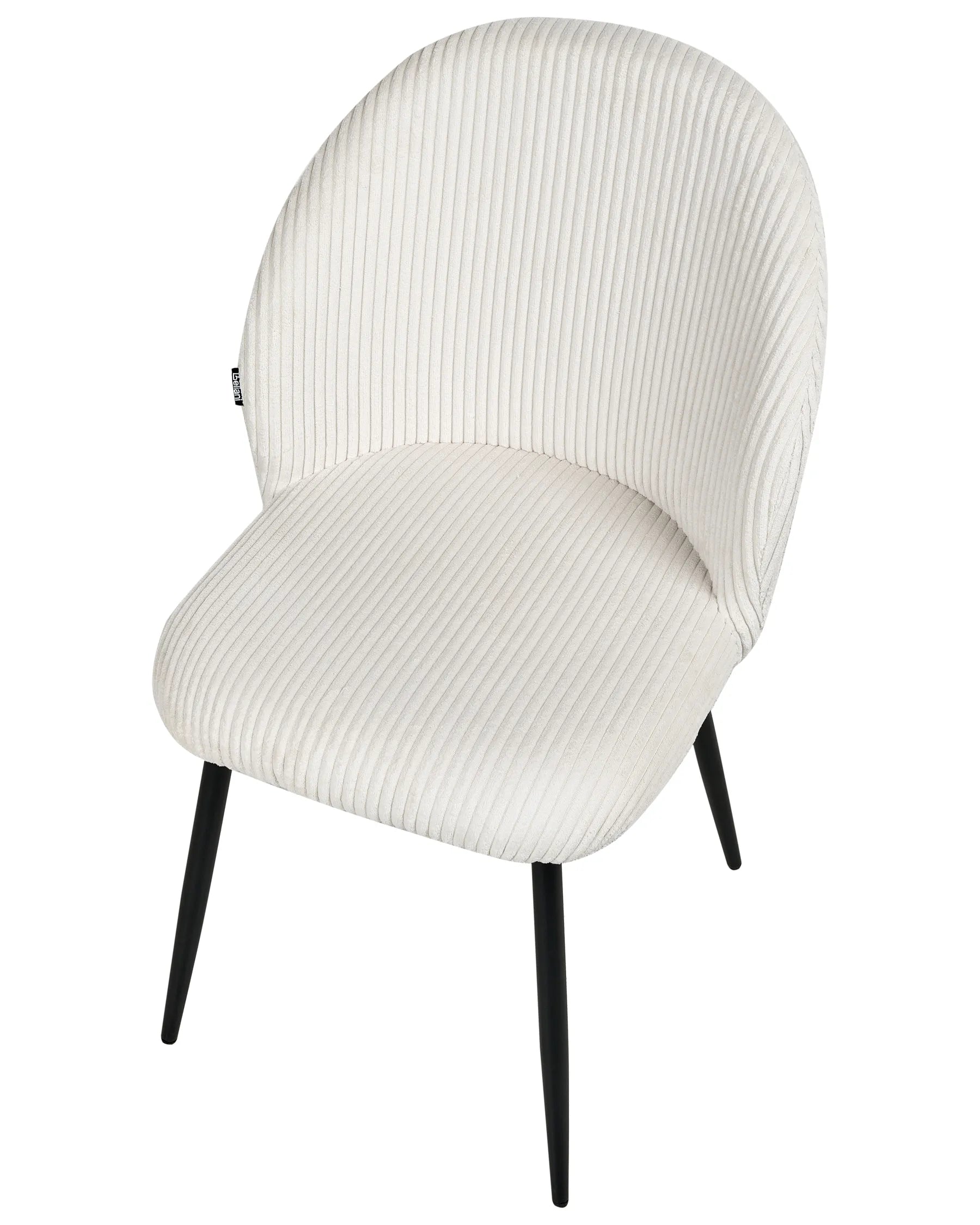 Set of 2 Dining Chairs ELOY Corduroy Off-White