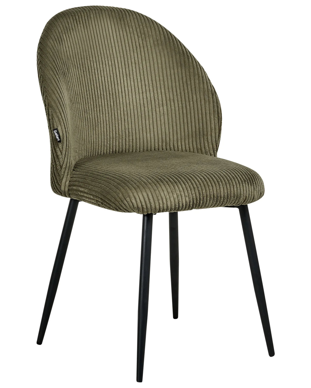 Set of 2 Dining Chairs ELOY Corduroy Dark Green