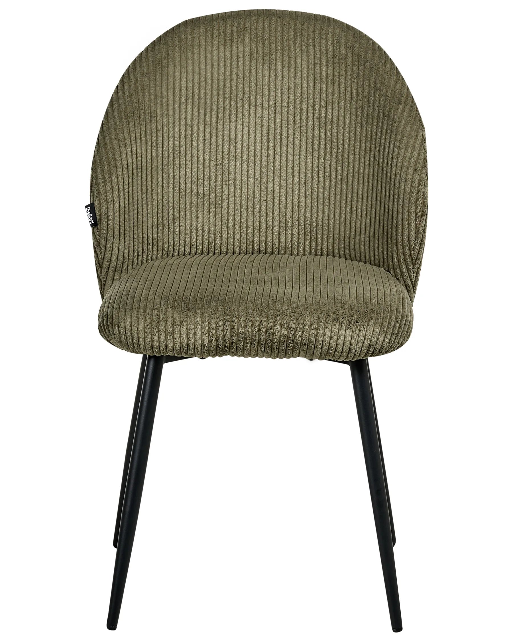 Set of 2 Dining Chairs ELOY Corduroy Dark Green