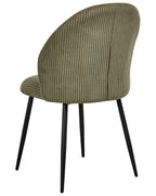 Set of 2 Dining Chairs ELOY Corduroy Dark Green
