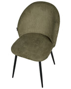 Set of 2 Dining Chairs ELOY Corduroy Dark Green