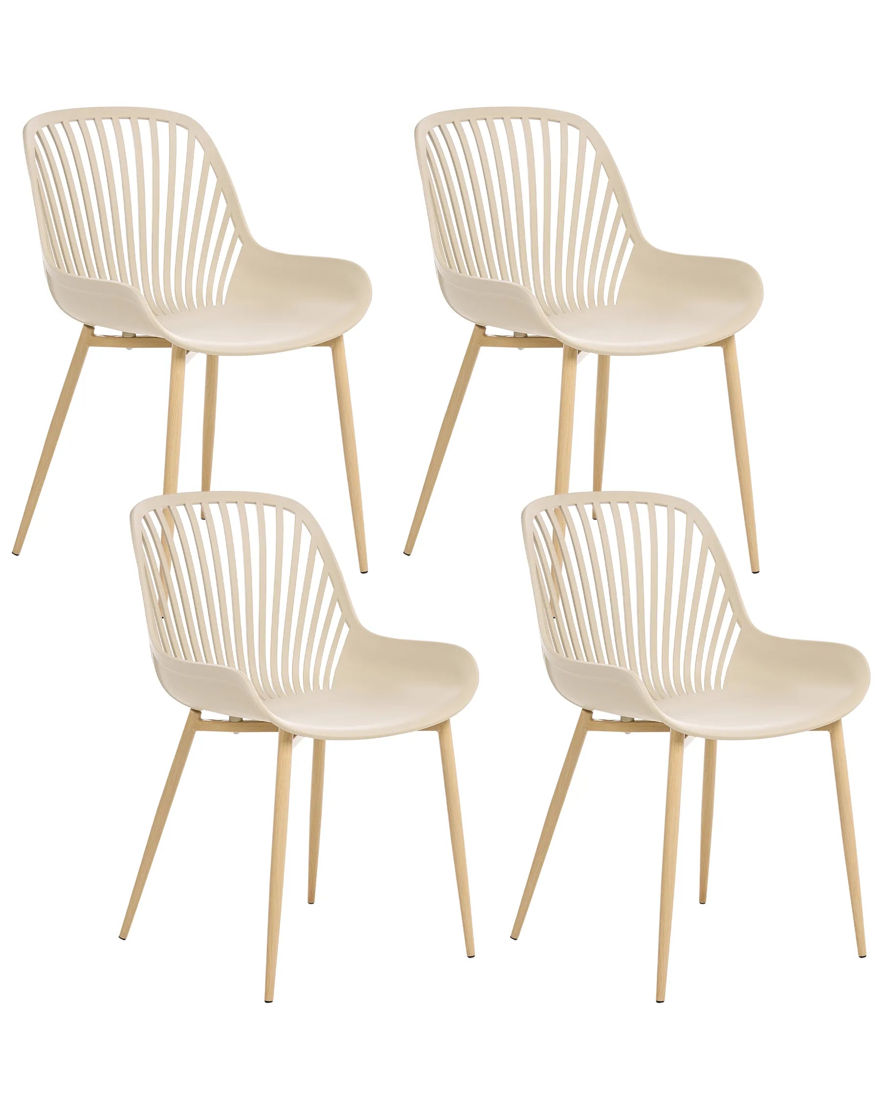 Set of 4 Dining Chairs KLEVE Beige