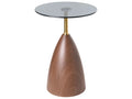 Side Table WALLIS Tempered Glass Brown/ Black