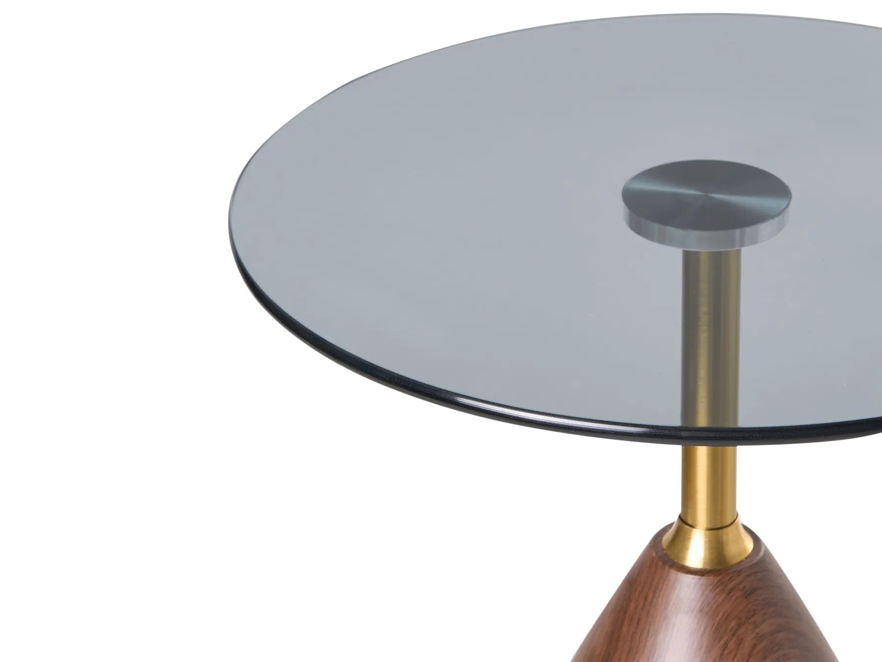 Side Table WALLIS Tempered Glass Brown/ Black